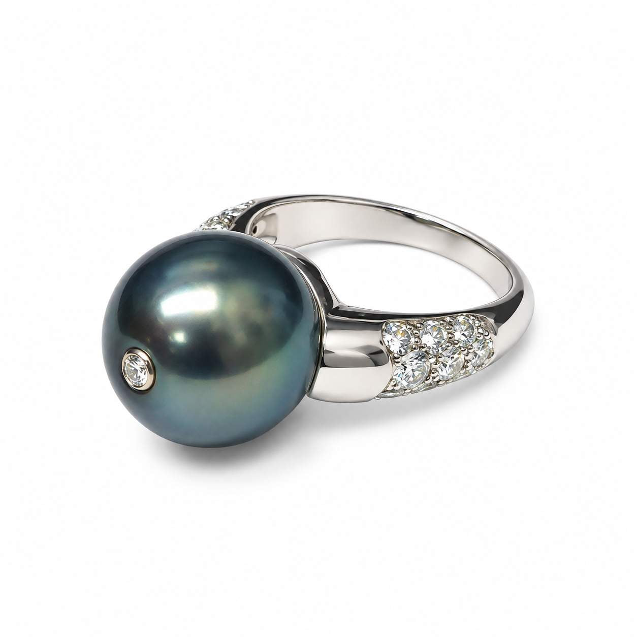 Tahitian South Sea Pearl & Diamond Ring