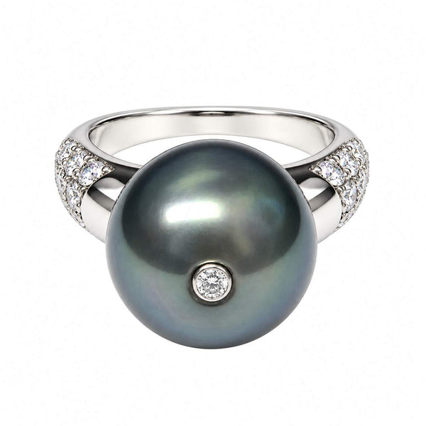Tahitian South Sea Pearl & Diamond Ring