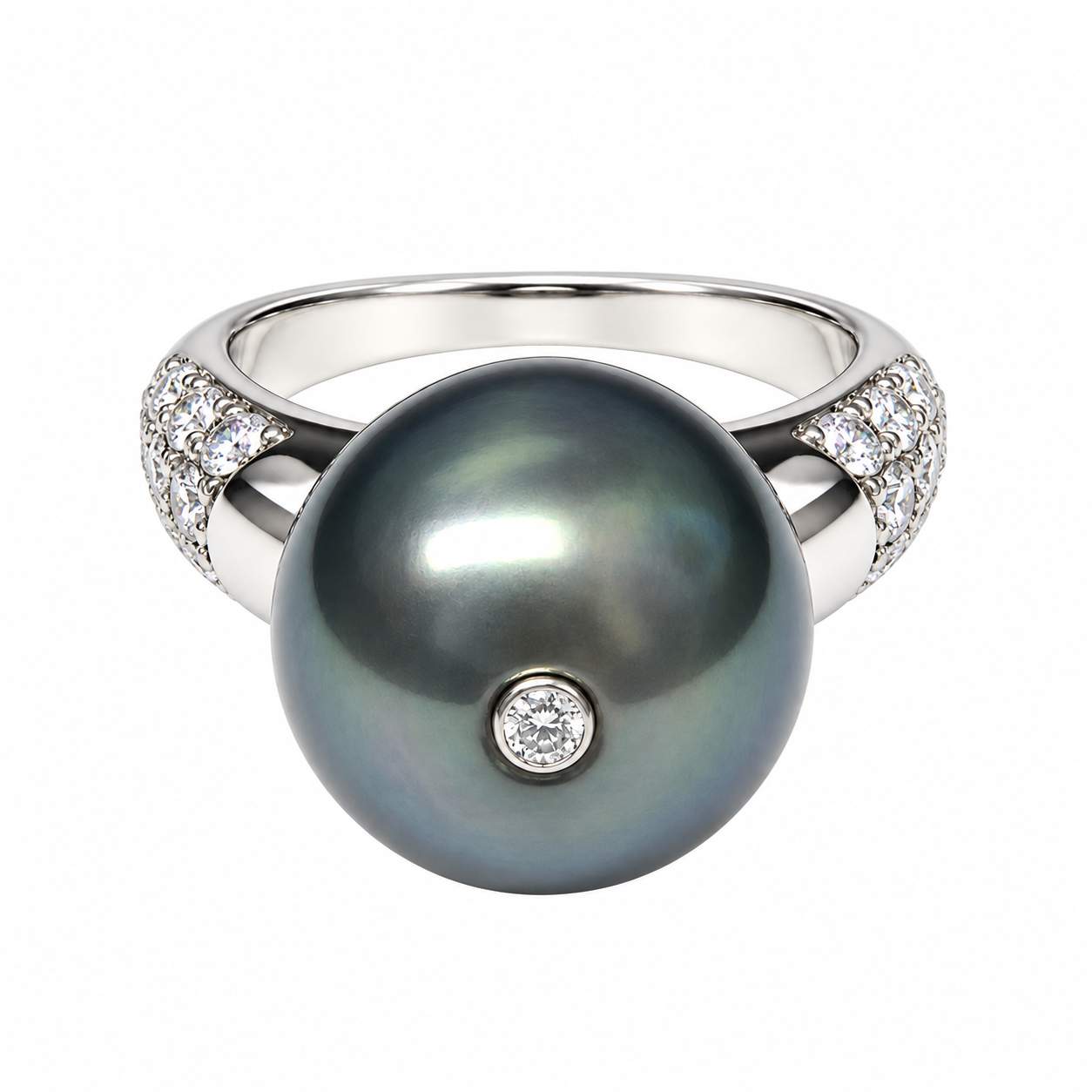 Tahitian South Sea Pearl & Diamond Ring