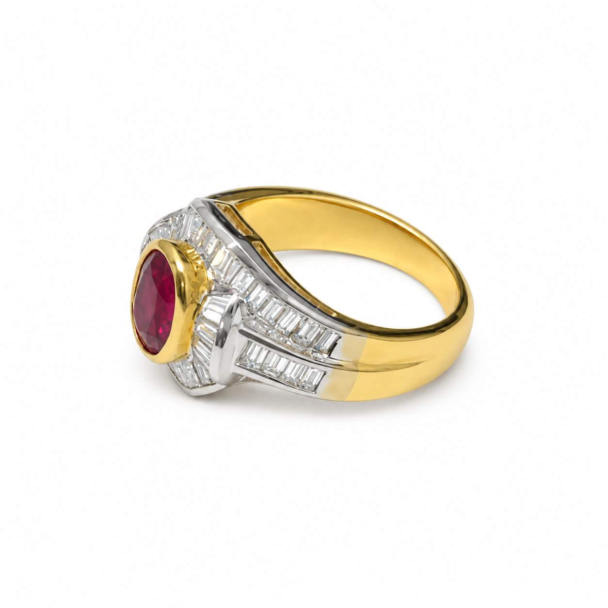 GIA Certified 2.12 Carat Ruby & Diamond Ring