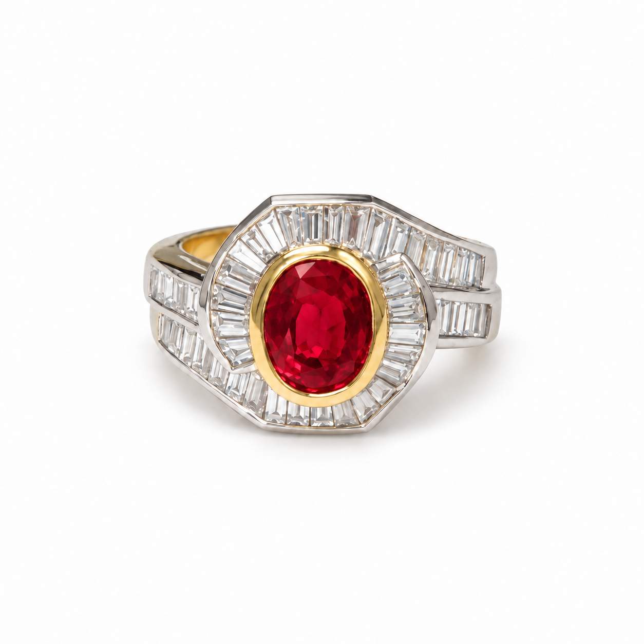GIA Certified 2.12 Carat Ruby & Diamond Ring