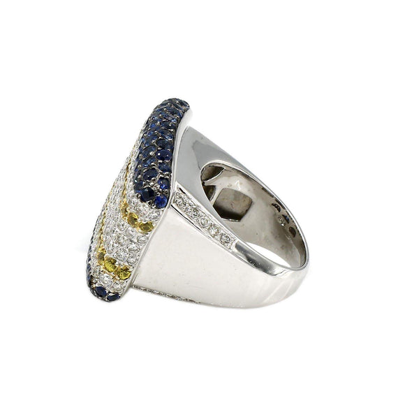SAPPHIRE AND DIAMOND FASHION RING