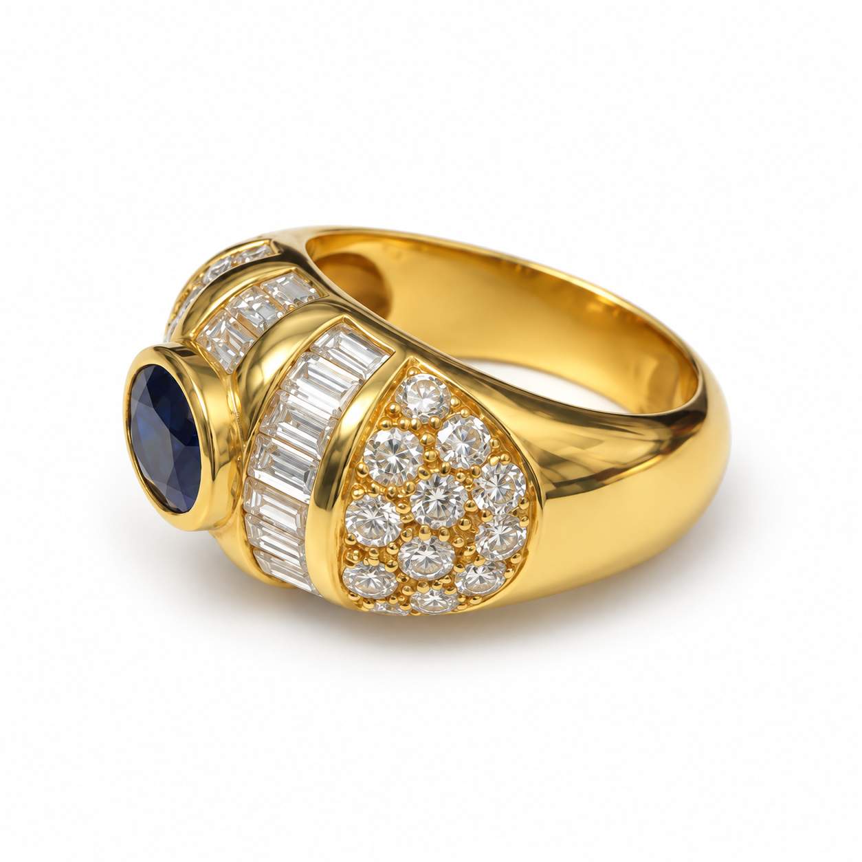 Sapphire and Diamond Cocktail Ring