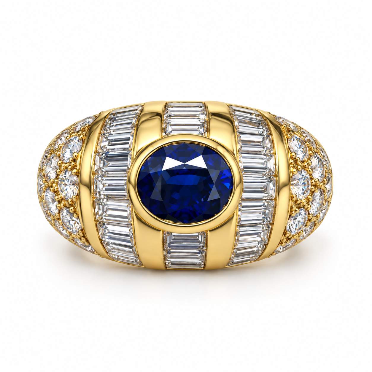 Sapphire and Diamond Cocktail Ring