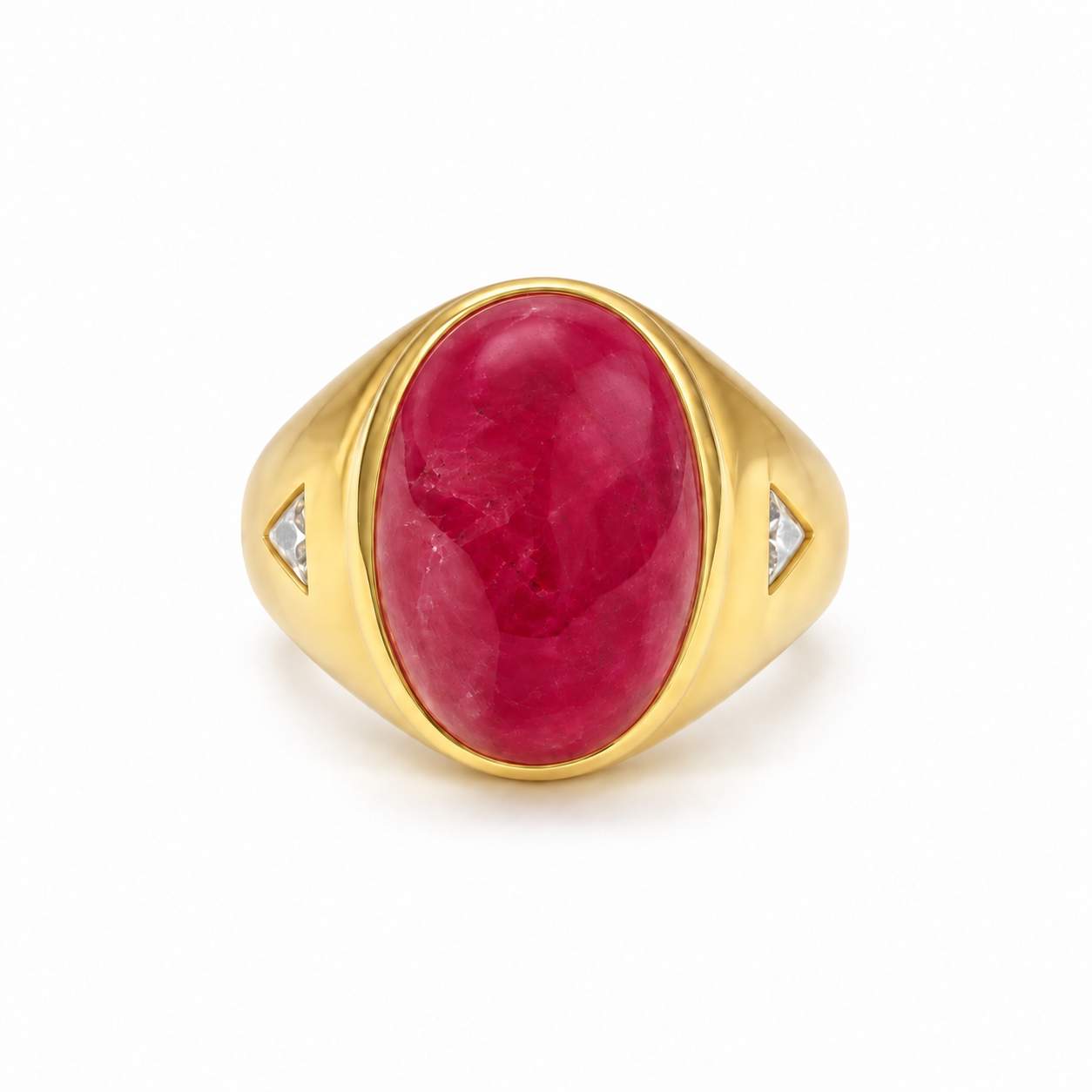 Cabochon Ruby & Diamond Ring
