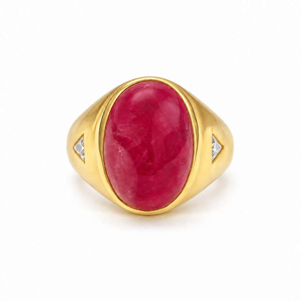 Cabochon Ruby & Diamond Ring