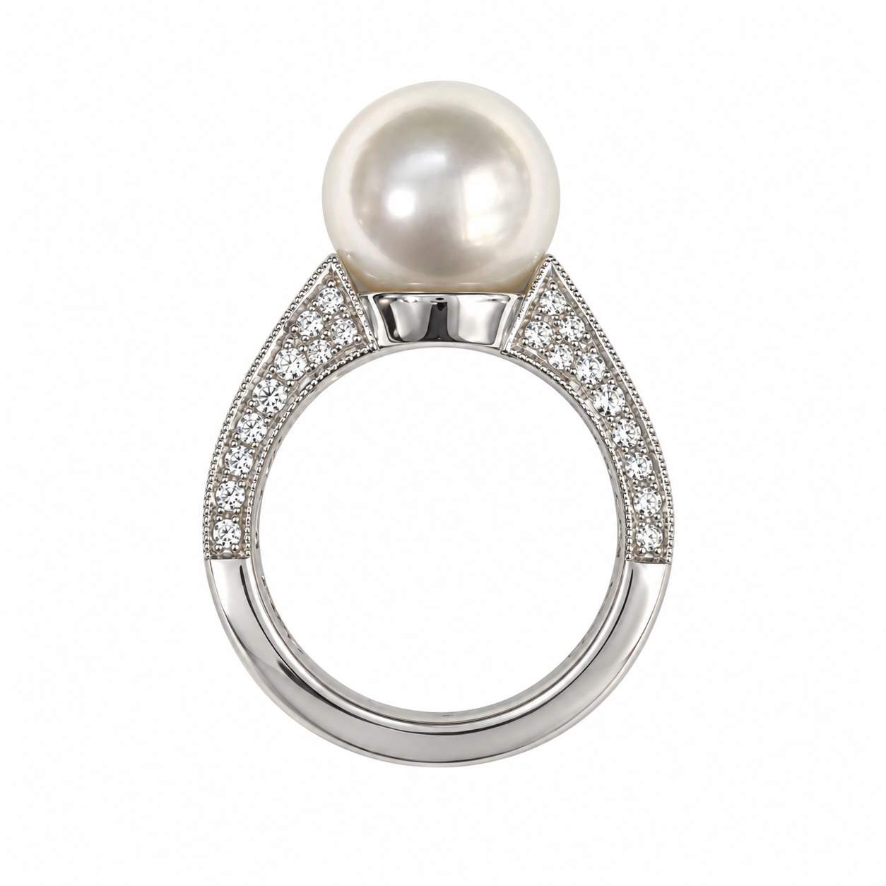 South Sea Cultured Pearl & Diamond Ring