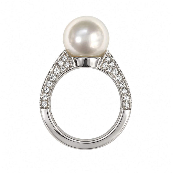 South Sea Cultured Pearl & Diamond Ring