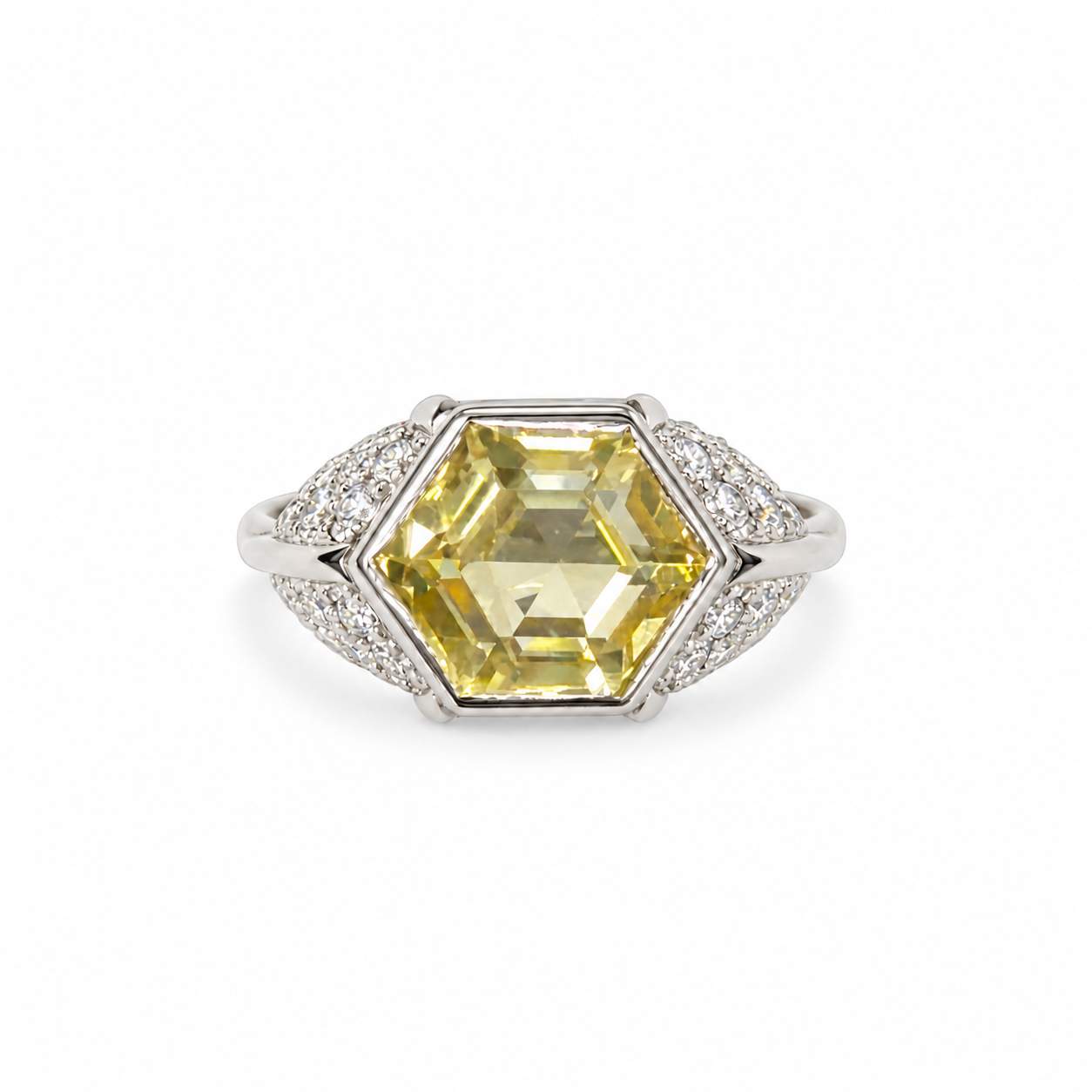 Yellow Sapphire & Diamond Ring