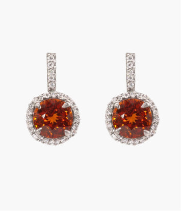 garnet and diamond drop earrings