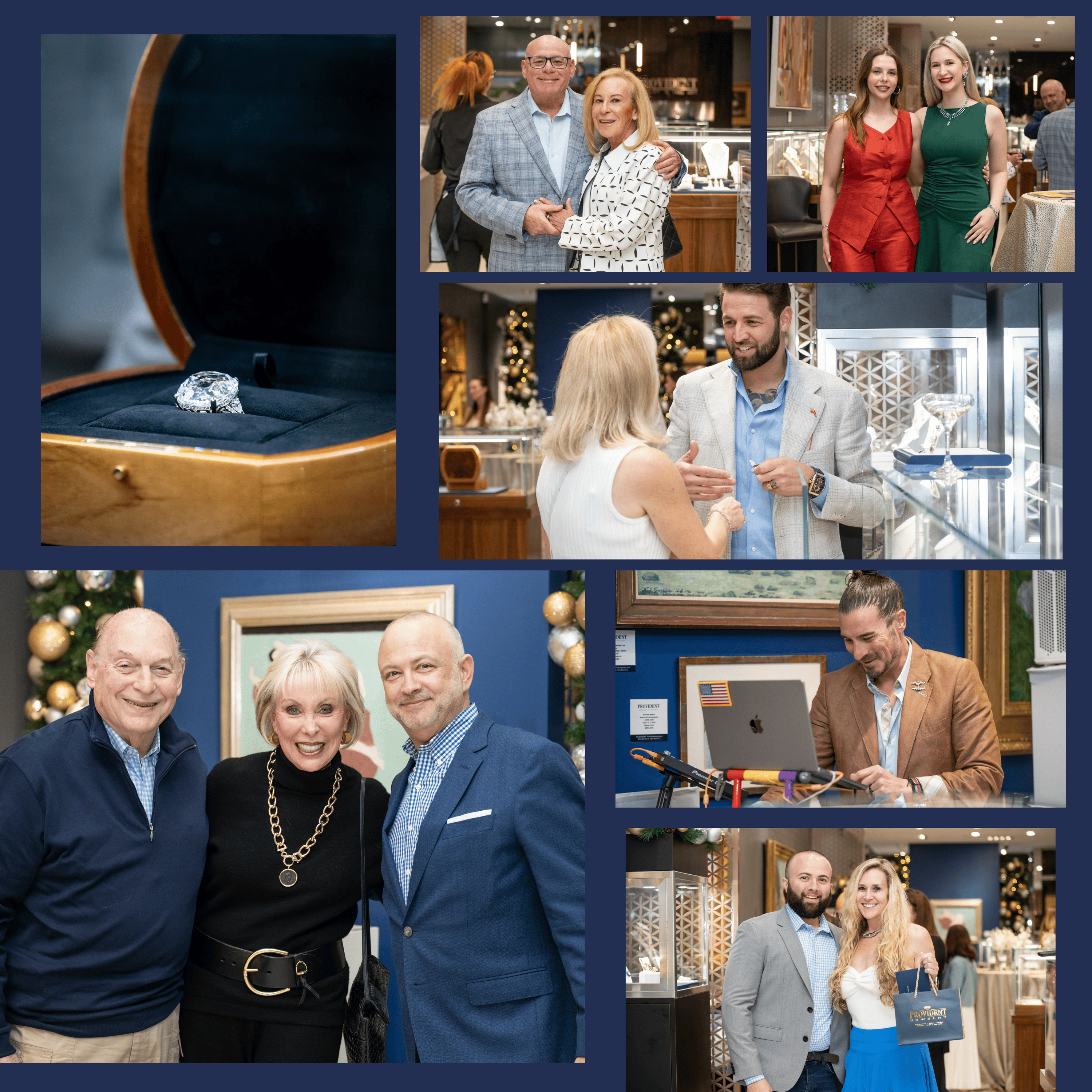 Collage 3 of photos from Provident Jewelry Palm Beach- Holiday Party 2024