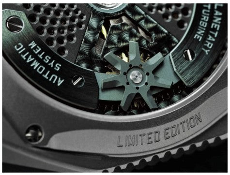 Close Up Image #2 of URWERK UR - 100V Magic T “Hunter Green”