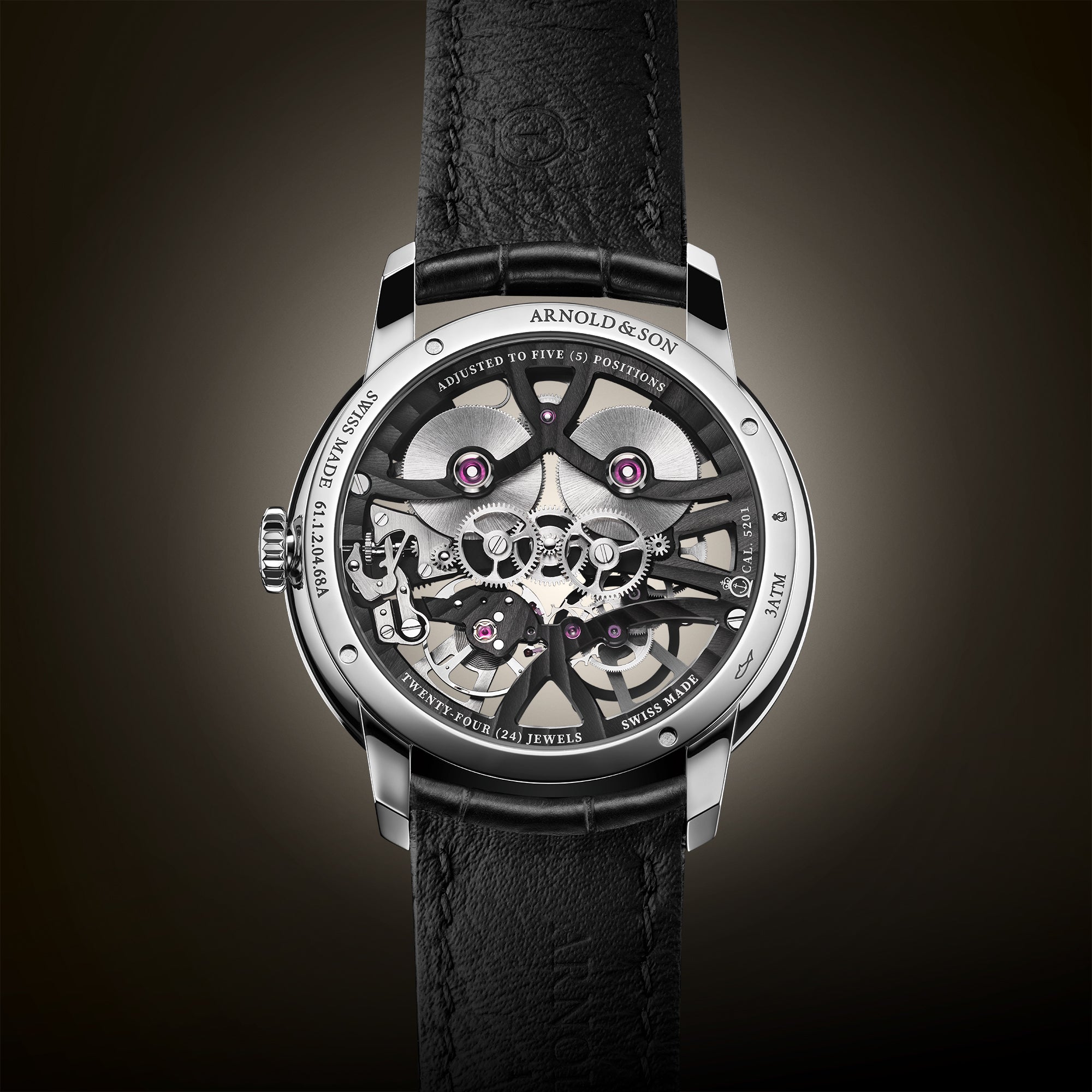Back View- The Stellar Nebula 40 Steel Watch Collection by Arnold and Son