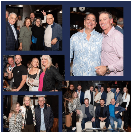 Collage of pictures of guests enjoying Gerald Charles watch Event