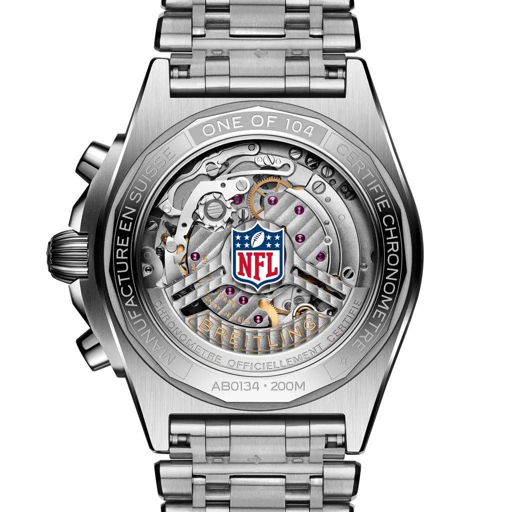 Back View of Breitling Dolphins NFL Watch