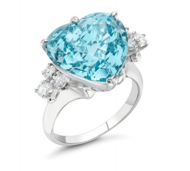 Aquamarine and diamond ring