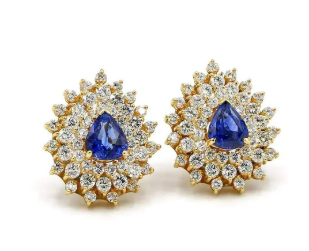 SAPPHIRE AND DIAMOND EARRINGS