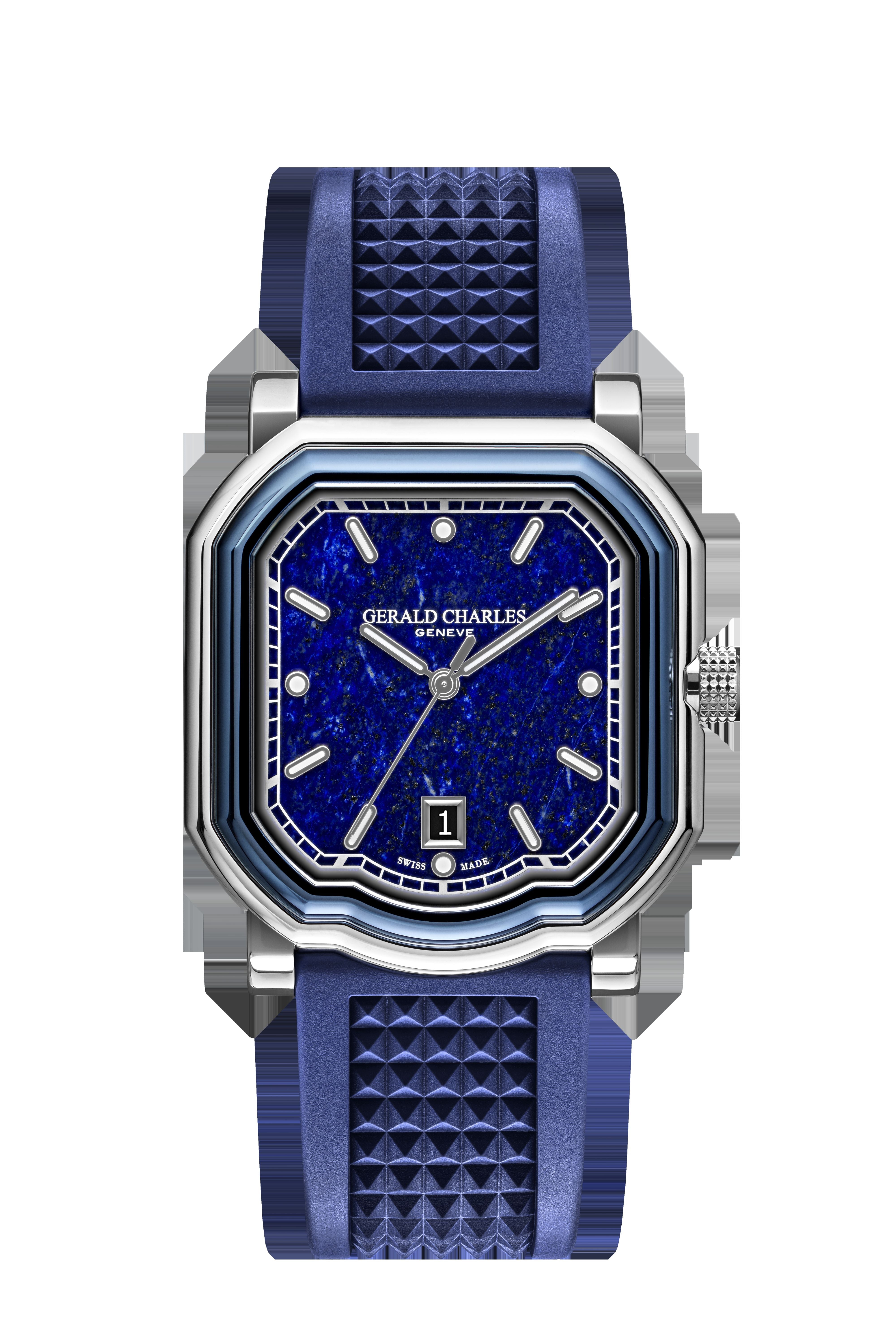 Front View-Maestro 2.0 Ultra Lapis Lazuli Watch Collection by Gerald Charles
