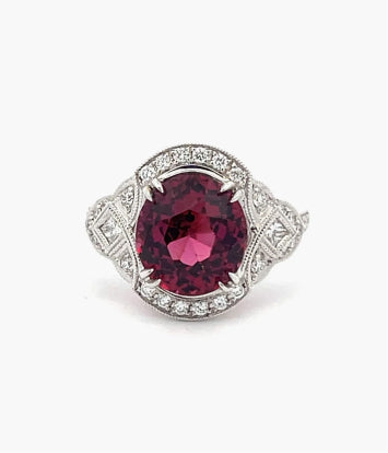 garnet and diamond ring