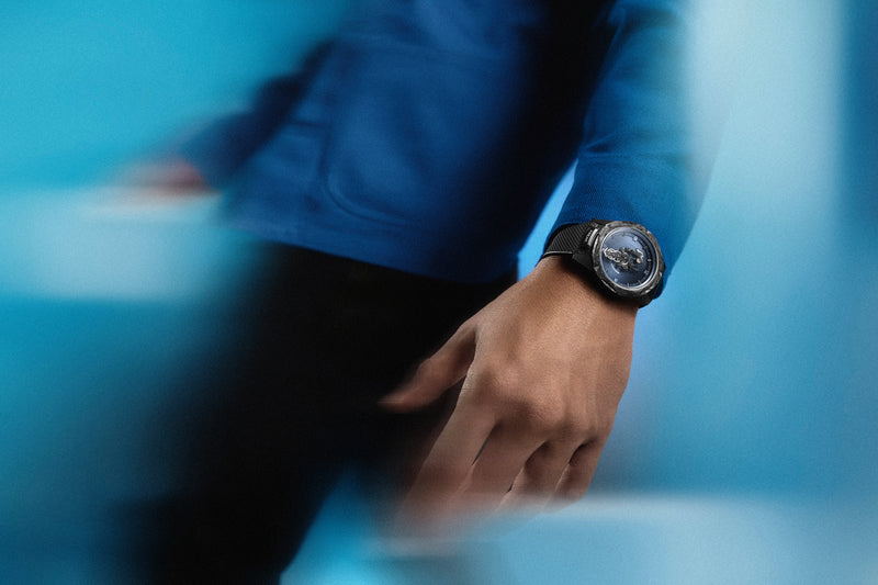 Lifestyle image of Ulysse Nardin Blue, Freak Collection watch