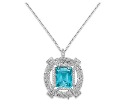 Aquamarine and diamond necklace