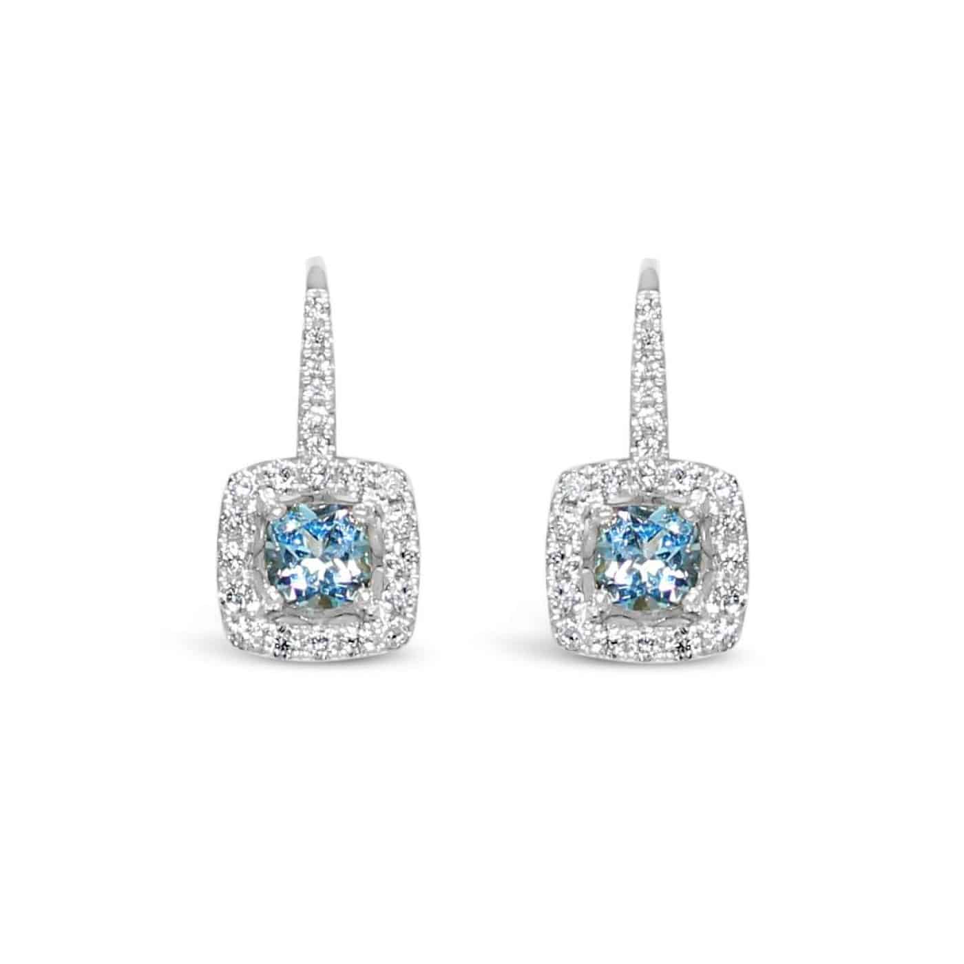 BLUE TOPAZ DIAMOND EARRINGS