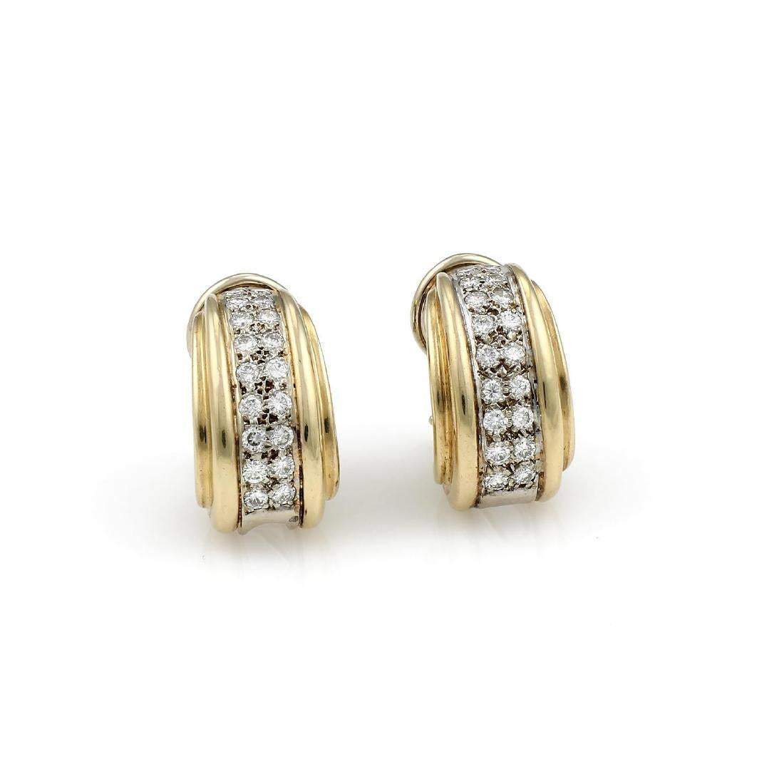 18K DIAMOND 2ROW EARRINGS - Provident Jewelry